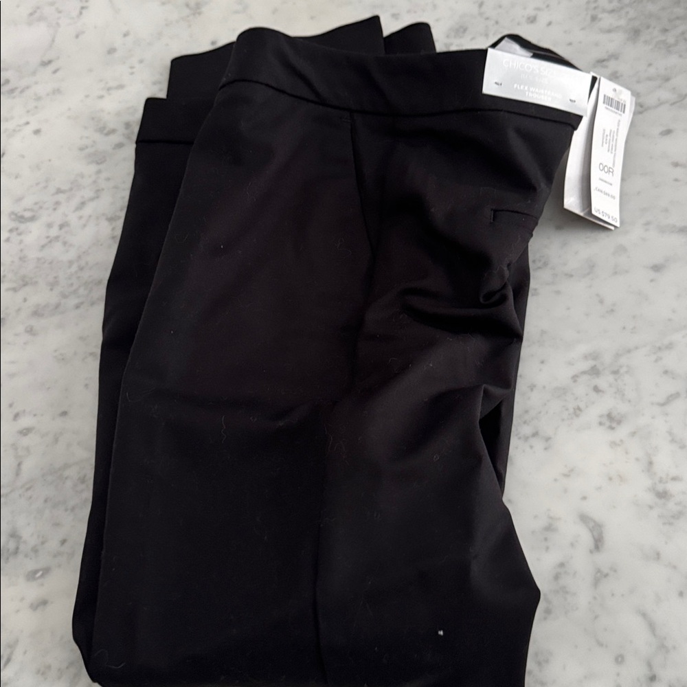 Chico's Black Flex Waistband Trousers